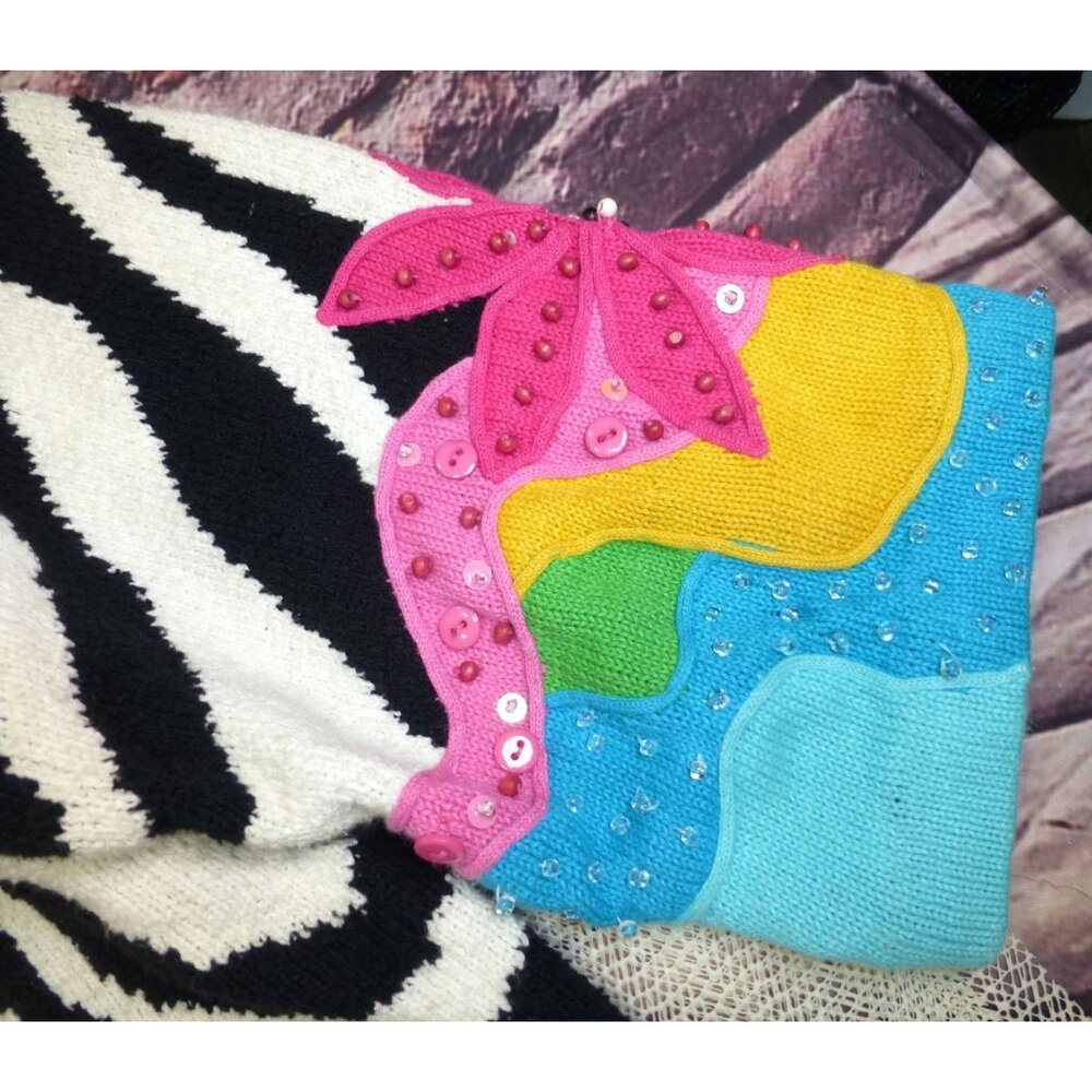 Wild Zebra Print Jacket With Sequins & Flower Pow… - image 8